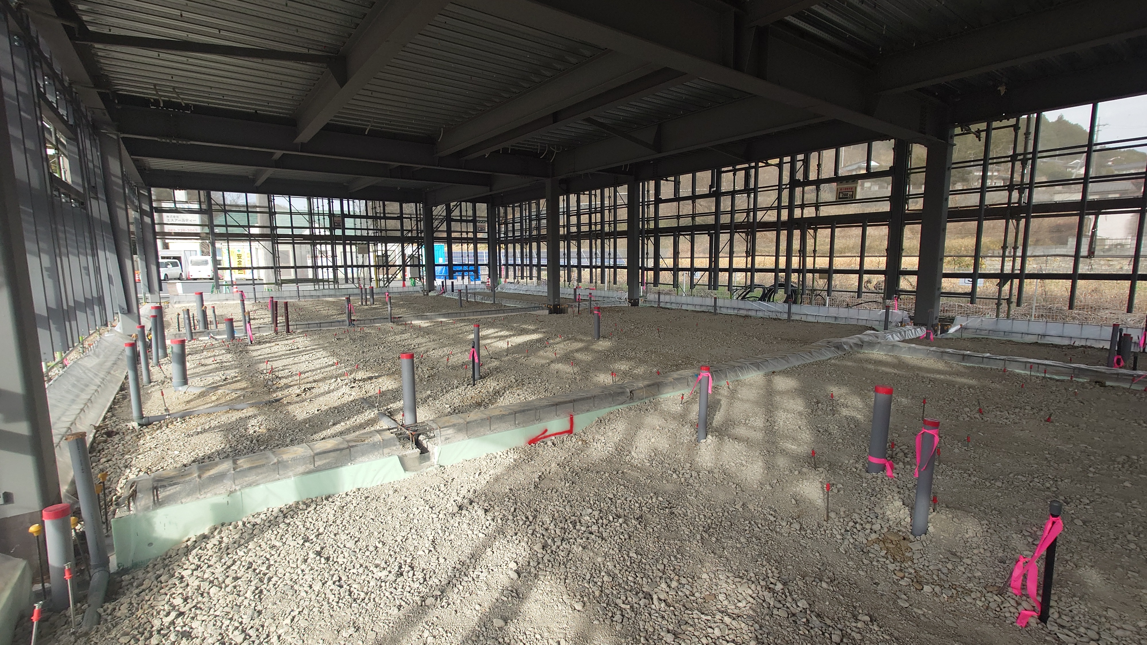 上棟1日目の夕方の写真